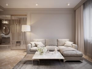 Ecksofa in hellbeige