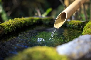 Zen-Garten mit Wasserspiel