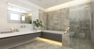 Bad mit Dusche und Badewanne