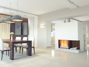 Kamin mit Holz