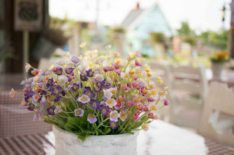 Dekorieren mit Pflanzen: Tafelaufsatz