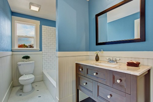 Blaues Badezimmer