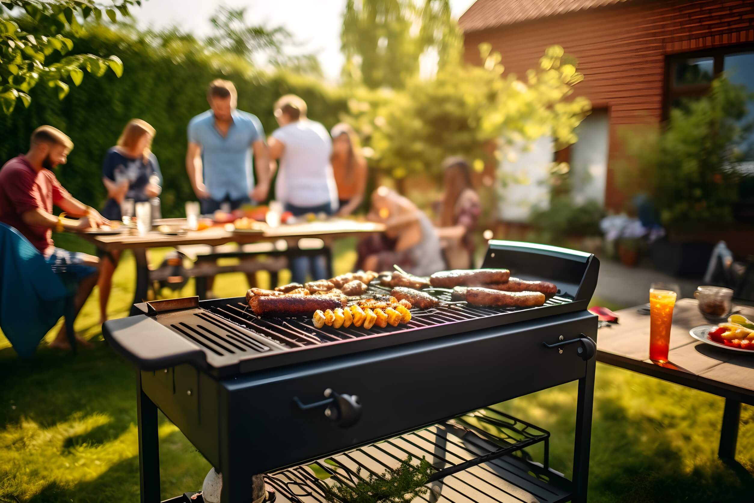 Mit Freunden beim Grillen